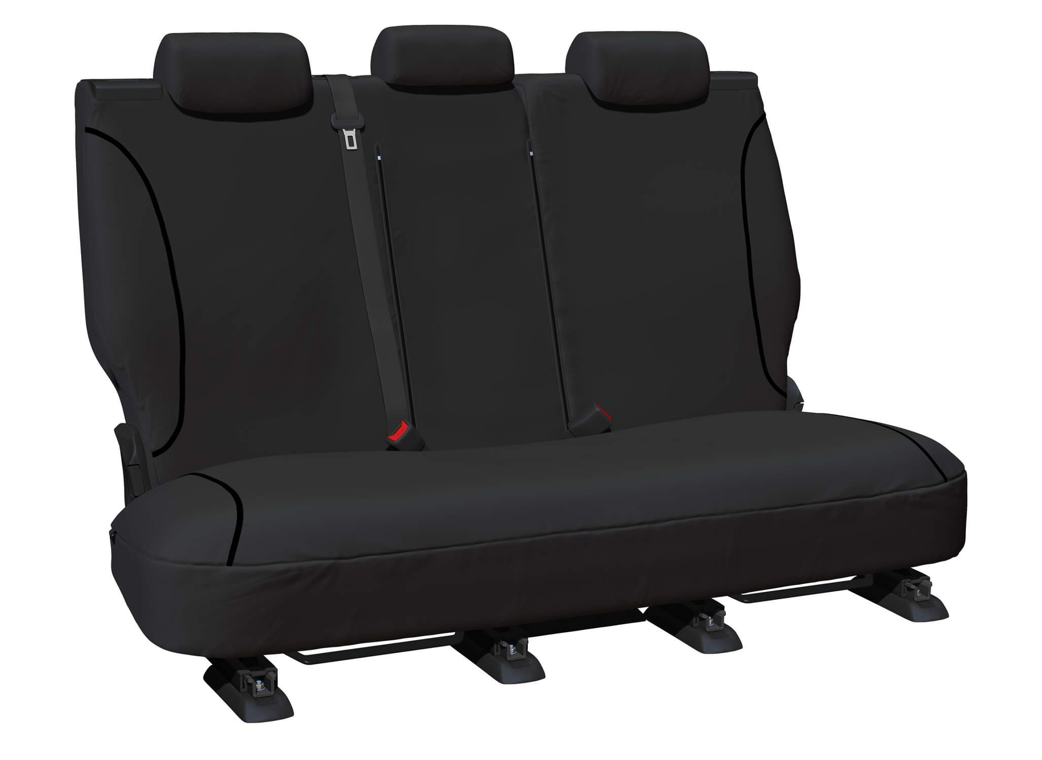 Tradies canvas black rear seat covers on dual cab ute