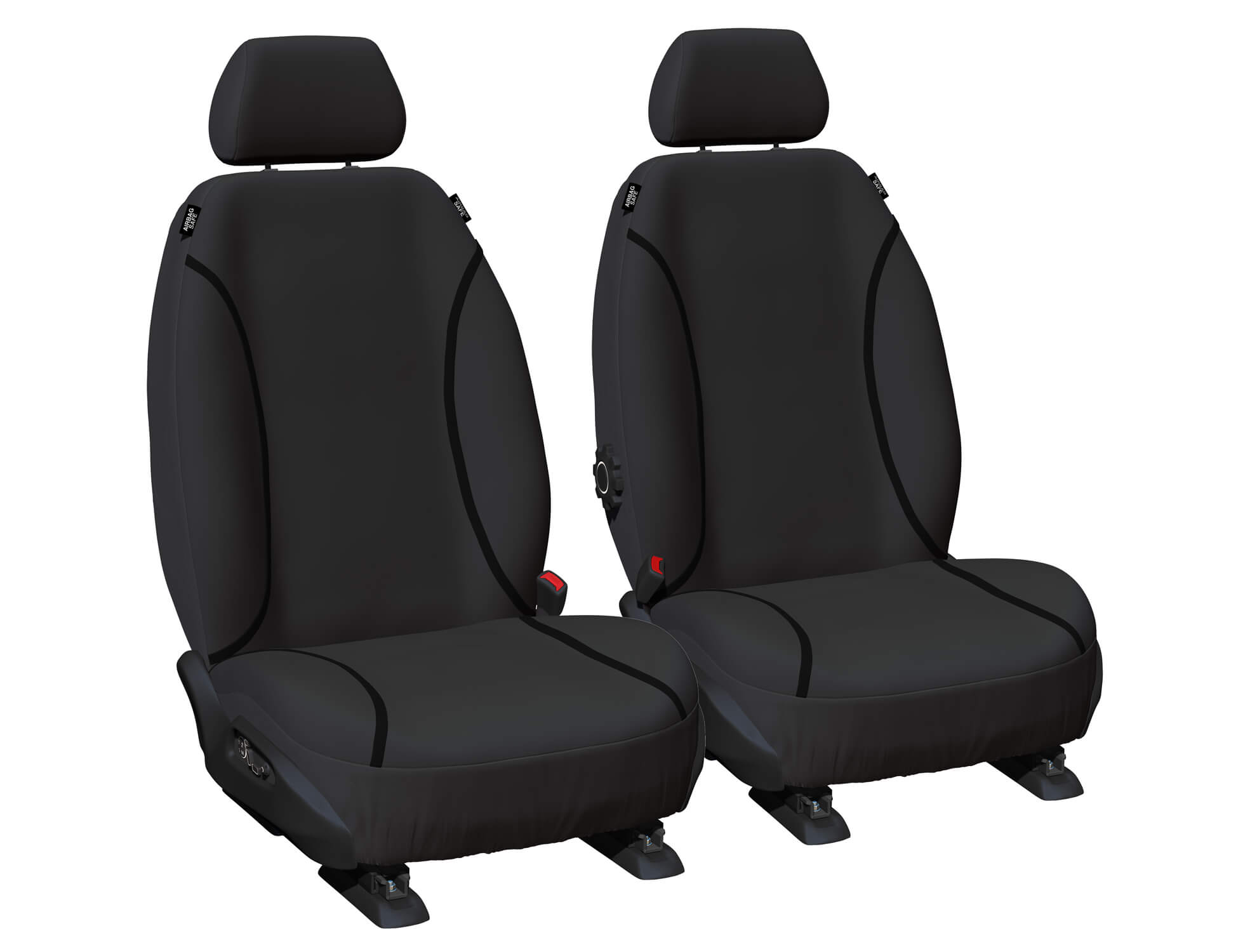 Tradies canvas black front seat covers on dual cab ute